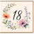 18th Birthday Card, Floral Wreath Design