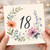 18th Birthday Card, Floral Wreath Design