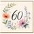 60th Birthday Card, Floral Wreath