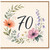 70th Birthday Card, Floral Wreath Number 70 Card