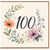 100th Birthday Card, Floral Wreath Design