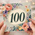 100th Birthday Card, Floral Watercolour Design