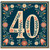 40th Birthday Card, Floral Vintage Style Number 40 Card