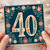 40th Birthday Card, Floral Vintage Style Number 40 Card