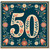 50th Birthday Card, Floral Number 50 Card