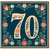 70th Birthday Card, Floral Number 70 Card