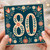 80th Birthday Card, Floral Folk Style Number 60 Card