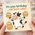 Funny Cow Birthday Card - It's Your Birthday… Eat More Cake! Cute Animal Cartoon, For Him Her Kids Adults, Blank Inside, A6 Greeting Card with Envelope
