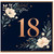 18th Birthday Card, Floral Navy 18th Birthday Greeting Card