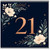 21st Birthday Card, Elegant Floral Gold Number 21 Card