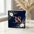 38th Birthday Card, Floral Navy and Rose Gold Style