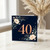 40th Birthday Card, Elegant Floral Botanical Navy Gold Number 40