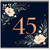 45th Birthday Card, Elegant Floral Navy Birthday Card