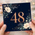 48th Birthday Card, Floral Number 48 Card