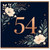 54th Birthday Card, Elegant Floral Age 54 Birthday Card