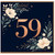 59th Birthday Card, Elegant Floral Navy Design