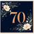 70th Birthday Card, Elegant Floral Navy 70 Birthday Card