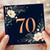 70th Birthday Card, Elegant Floral Navy 70 Birthday Card