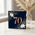 70th Birthday Card, Elegant Floral Navy 70 Birthday Card