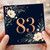83rd Birthday Card, Floral Navy and Peach Number 83 Card