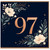 97th Birthday Card, Elegant Floral Navy 97 Birthday Card