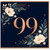 99th Birthday Card, Floral Navy 99 Birthday Card