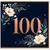 100th Birthday Card, Elegant Floral Navy 100 Design