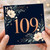 109th Birthday Card, Floral Navy Blue Birthday Card