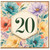 20th Birthday Card, Floral Number 20 Card