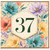 37th Birthday Card, Floral Number 37 Card