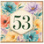 53rd Birthday Card, Watercolour Floral Design