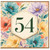 54th Birthday Card, Floral Watercolour Birthday Card