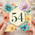 54th Birthday Card, Floral Watercolour Birthday Card