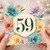 59th Birthday Card, Floral Watercolour Milestone Birthday Card