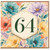 64th Birthday Card, Watercolour Floral Design