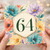 64th Birthday Card, Watercolour Floral Design