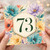 73rd Birthday Card, Floral Watercolour 73 Birthday Card