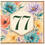 77th Birthday Card, Floral Watercolour Number 77 Card