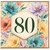 80th Birthday Card, Floral Watercolour Design