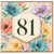 81st Birthday Card, Floral Watercolour Age 81 Card