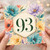 93rd Birthday Card, Floral Watercolour Design