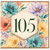 105th Birthday Card, Floral Watercolour Age 105 Card
