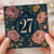 27th Birthday Card, Floral Number 27 Birthday Card