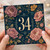 34th Birthday Card, Floral Gold Number 34 Birthday Card