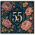 55th Birthday Card, Floral Navy Design