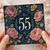 55th Birthday Card, Floral Navy Design