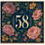 58th Birthday Card, Floral Vintage Design
