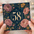 58th Birthday Card, Floral Vintage Design
