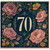 70th Birthday Card, Elegant Floral Number 70 Birthday Card