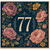 77th Birthday Card, Floral Number 77 Birthday Card